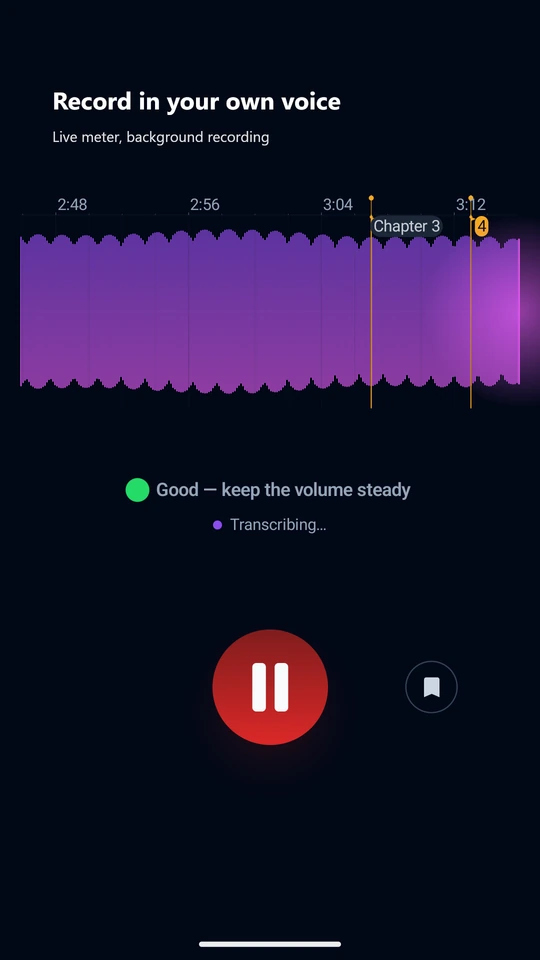 Record with live level coaching