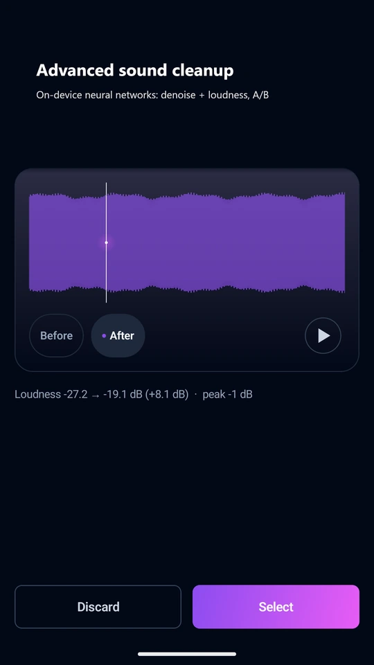 One-pass enhance cleans up your sound