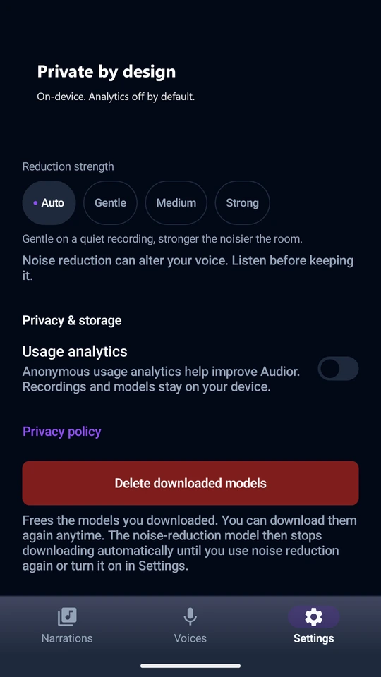 Private by design, everything stays on your device